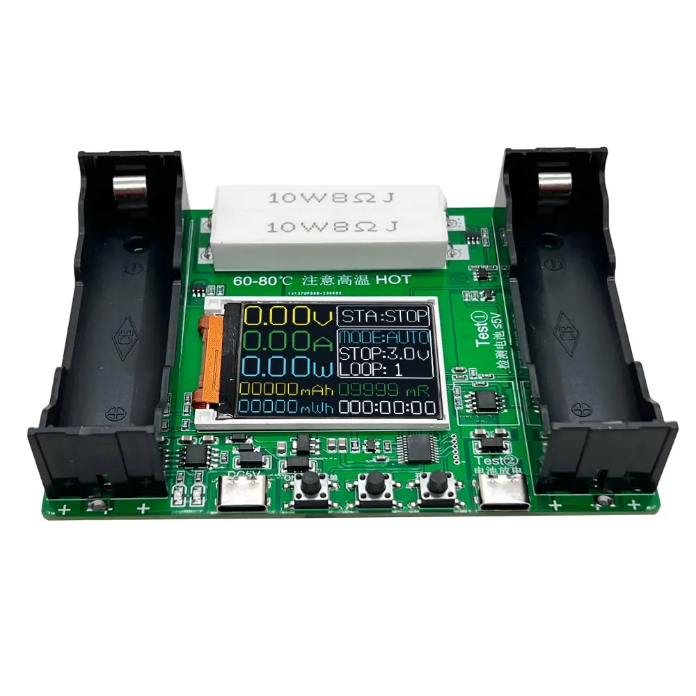 Pantalla LCD tipo C Probador de capacidad de batería Batería de litio Módulo detector de energía de batería digital