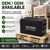 Аккумуляторная батарея Deep Cycle LiFePO4 72В 60Ач с интеллектуальной BMS для электрических трициклов, гольф-каров, погрузчиков (замена свинцово-кислотных аккумуляторов)