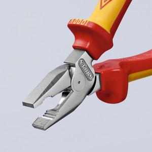 KNIPEX - 02 06 225 Pince combinée à haut levier chromée, poignées isolées avec poignées multi-composants, testée VDE - Product Image 2