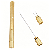 Herramienta para Cigarros 3 en 1 Portátil JH, Tubo de Aluminio Moleteado, Pinza para Cigarros de Doble Punta de Acero Inoxidable Anti-Quemaduras