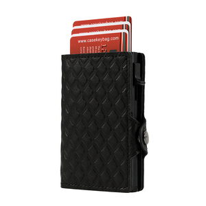 Casekey Wholesale Anti-theft RFID Auto Eject Mechanical <b>Wallet</b> Billetera Emergente Side-slide Push Button <b>Metal</b> Card Holder - Product Image 1