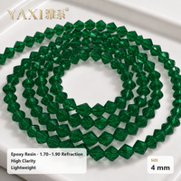 Perles bicones facettées en résine époxy, strass en vrac avec trou pour couturier, pour suède, sergé, bordure en zigzag, satin et bandeaux