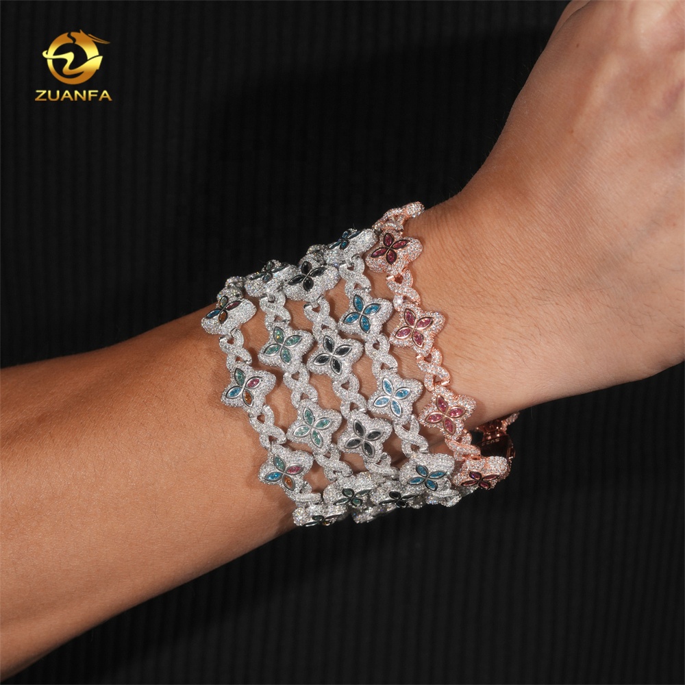 Hot Selling Colorful Hip Hop Iced Out Jewelry - 925 Silver