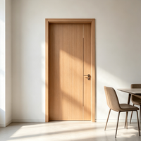 Porte en bois minimaliste, porte-fenêtre silencieuse, porte en bois massif, isolation phonique, porte extérieure commerciale, porte battante dédiée
