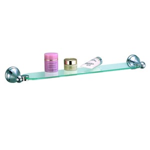 Estante de Baño Clásico de Vidrio para Hotel, Base de Aleación de Zinc de 500 mm, Vidrio Templado Cromado, Montaje en Pared, 1 Año de Garantía - Product Image 2