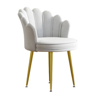 Chaise de salle à manger ou de maquillage de style nordique en velours, design moderne et luxueux, accoudoirs rembourrés doux, siège en mousse haute élasticité, mobilier pour la maison