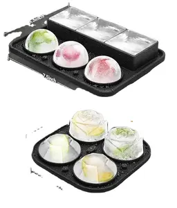 3D Rose Ice Molds 2.5 Inch Large Ice Cube Trays Make 4 Giant Cute Flower Shape Rubber Fun Big Ice Ball Maker