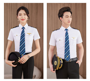 Camicie Unisex per Autisti di Autobus, Personale Alberghiero, Sicurezza KTV, Abbigliamento <span class=keywords><strong>da</strong></span> <span class=keywords><strong>Lavoro</strong></span> per Servizi di Trasporto, Camicia Uniforme per Addetti alle Ferrovie ad Alta Velocità - Product Image 3