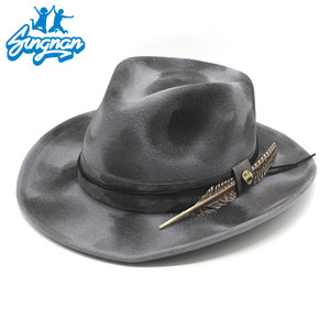 Chapeau Fedora de Cowboy à bords plats personnalisé adulte Deluxe feutre de laine Oktoberfest allemand <span class=keywords><strong>Tyrolien</strong></span> alpin <span class=keywords><strong>Costume</strong></span> Prop Panama Western Hat - Product Image 3