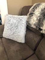 Housse de coussin en fausse fourrure de luxe, tricotée, personnalisable, douce, moelleuse, en peluche, carrée, pour hôtel et usage domestique