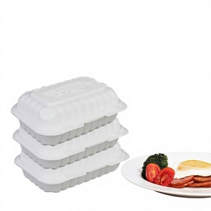 Boîtes à lunch jetables personnalisées de 96 pouces <span class=keywords><strong>KNJ</strong></span>-96, boîtes à hamburgers avec couvercles, contenants à emporter, charnières, qualité alimentaire, micro-ondes - Product Image 1