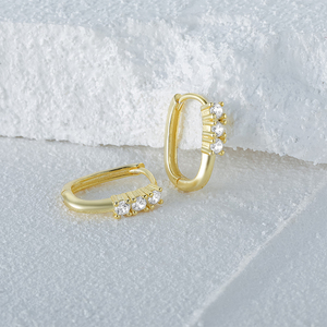Pendientes de Aro Personalizados CANNER en Plata de Ley S925 con Microcirconitas en Forma de U, Chapados en Rodio de 14k y 18k, Joyería Moderna y Personalizada - Product Image 4