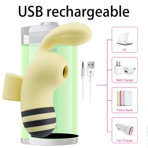 Vibrador de succión de clítoris en forma de abeja, Juguetes sexuales de silicona recargables, estimulador de pezón <span class=keywords><strong>Oral</strong></span> para dedo, juguete sexual para mujeres - Product Image 4