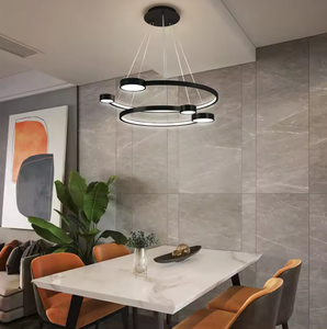 Precio al por mayor novedoso diseño anillos candelabro comedor LED círculo redondo luz colgante - Product Image 2