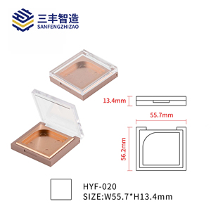 Square Single Pan Blush Bronzer Compact Case with Clear <b>Window</b> Lid - Product Image 1