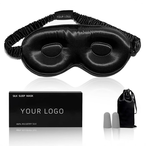Soft Imitate Silk Satin Eye Cover <b>Eyemask</b> High Quality Smooth Effective Blindfold Silk Satin Sleep Mask - Product Image 2