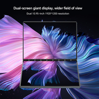 Ordinateur portable à double écran de 10,95 pouces, processeur Intel Core I3 1215U 6 cœurs, étui en cuir coulissant, OEM ODM, vente en gros d'ordinateurs portables