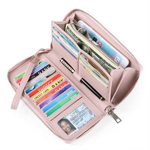 Free sample casual ultra thin funky black colorful unique <b>trifold</b> rfid large hand luxury <b>wallets</b> for women vendor - Product Image 6