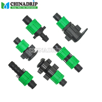 Connettore per raccordi per dadi di bloccaggio per tubi in materiale plastico da 16mm per irrigazione a nastro agricolo