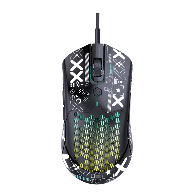 Freewolf M5 Mouse Lightweight Wired PAW3325 12000DPI 1000hz 200IPS Gaming RGB Mouse for FPS Game Symmetrical Mice