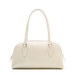 Bolso de Hombro de Cuero Vacuno de Primera Capa, Color Blanco Crema Sólido, Gran Capacidad, Personalización OEM - Product Image 1