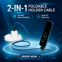 Nouveau Câble USB-C de Charge Rapide 60W 2026 avec Support de Téléphone Pliable Multi-Angle Universel, Logo Personnalisé, Cadeau d'Entreprise