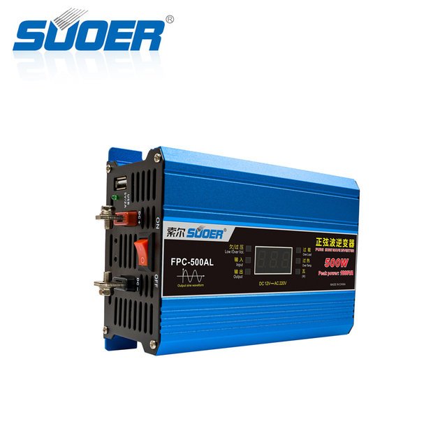Suoer 500w 12v 220v Pure Sine Wave Solar Micro Power Inverter