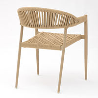 Ensemble de chaises de salle à manger d'extérieur portables en aluminium moderne de luxe pour jardin, plage, bord de piscine, parc, hôtel et villa