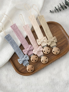 Clips para Chupetes de Bebé de Algodón Muselina, Nuevo Diseño, Cadena con Mordedores de Silicona para Bebés, Juguetes para la Dentición, Soporte para Chupetes - Product Image 1