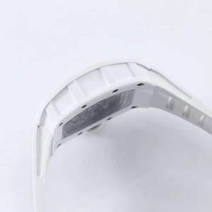 Reloj Mecánico de Esqueleto de Alta Calidad BBRV3 RMUL2, Correa de Acero Inoxidable y Cerámica Blanca, 24 mm, Caja Rectangular de 41 mm - Product Image 5