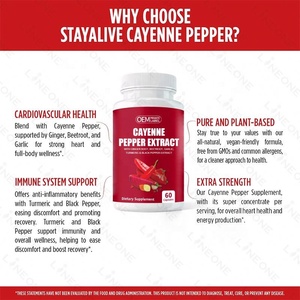 Private Label Cayenne Pepper Capsules Cayenne Pepper Extract Capsules Supports Circulation Heart Health - Product Image 5