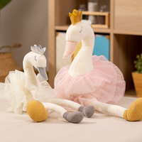Boneka Angsa Lucu Grosir, Boneka Angsa Berkaki Panjang, Boneka Hewan Isi Dakron, Boneka Angsa dengan Mahkota