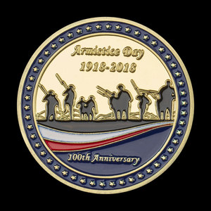 Moneda Conmemorativa Chapada en <span class=keywords><strong>Oro</strong></span>, Recuerdo del <span class=keywords><strong>Centenario</strong></span> <span class=keywords><strong>de</strong></span> 1918 a 2018, Moneda <span class=keywords><strong>de</strong></span> Colección - Product Image 3