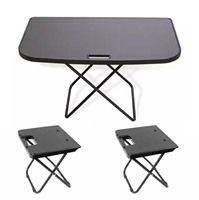Table de camping pliable 33,8 x 21,5 pouces, table de coffre pour Tesla Model Y, 2 chaises, gain de place