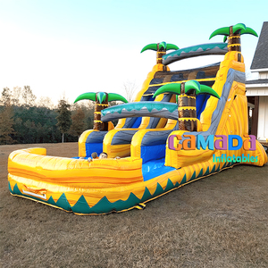 Doble carril palmera Tropical Juegos Inflables Castillo Tobogán inflable Tobogán de agua inflable grande Tobogán de agua inflable - Product Image 5