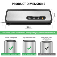 Machine de mise sous vide électrique semi-automatique en acier inoxydable avec protection contre la surchauffe, nettoyage facile, coupe-sac intégré et économie d'énergie