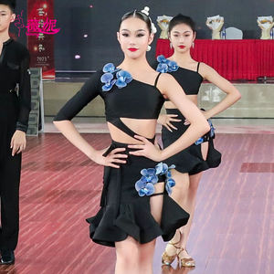 Completo da Allenamento Viola Vennystyle Abito Monospalla da Ballo Latino per Donne Adulte Set da Esibizione Palco e Danza - Product Image 4