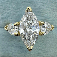 Con IGI Gia Certified CVD HPHT Lab Creado Grown Diamond Marquise Cut 10K 14K 18K Anillos de compromiso de oro sólido para mujeres y hombres