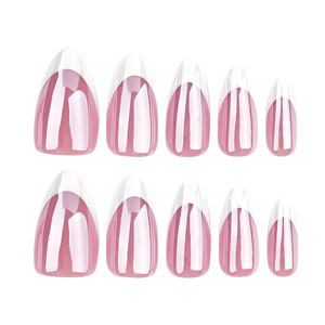 <span class=keywords><strong>Uñas</strong></span> postizas <span class=keywords><strong>elegantes</strong></span> de estilo francés con revestimiento para <span class=keywords><strong>uñas</strong></span> <span class=keywords><strong>cortas</strong></span> en forma de almendra, ideales para manicura <span class=keywords><strong>y</strong></span> pedicura, 30 unidades - Product Image 5
