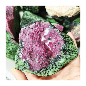 Piedra Natural de Rubí Zoisita en Bruto, Cristales Crudos al por Mayor, Alta Calidad, Verde, Curativo, Coleccionable, Decoración del Hogar - Product Image 2