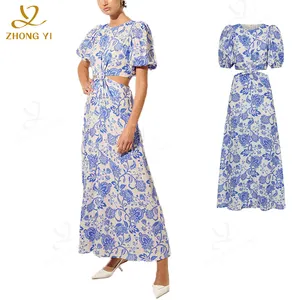 High Quality Garment Vendors Factory Manufacturers Women Custom Clothing Vendors For Boutiques Clothes Casual Print Dresses