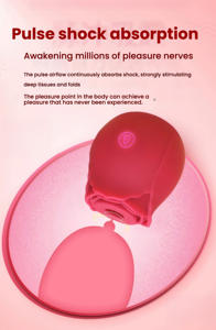 เครื่องนวดกระตุ้นจุดซ่อนเร้นรูปดอกกุหลาบ ดีไซน์ใหม่ แบบพกพา กันน้ำ พร้อมฟังก์ชั่นเลียนแบบการเลีย - Product Image 4