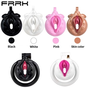 Sissy Transvestite Creative Male Chastity Devices Flat Resin Strap on Chastity Cage Penis Bondage Male Sex <b>Toys</b> Wholesale - Product Image 6