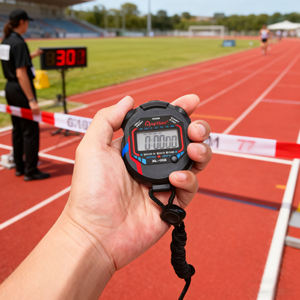 고정밀 전문가용 전자 방수 디지털 LCD 다기능 훈련 스포츠 스톱워치 타이머 랜야드 크로노그래프 - Product Image 3