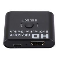Commutateur bidirectionnel USB 2 entrées 1 sortie 8K60Hz haute définition en ABS pour répartiteur de commutation 1 vers 2 pour la répartition d'écran