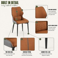 Chaise de salle à manger rembourrée à dossier haut avec structure métallique pour la maison et les restaurants (vente en gros)