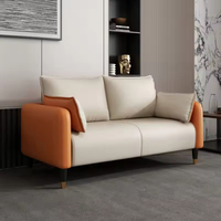 Ensemble de canapés sectionnels en cuir beige de haute qualité pour petits appartements, canapé double pour salon, meubles élégants et durables