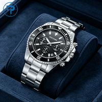 Jam Tangan Pria Sport Mewah Merk Ternama Bahan Stainless Steel Model Terbaru Laris Manis, Quartz Multifungsi