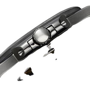 Montre de luxe de qualité supérieure avec cadran rayé vert menthe, boîtier octogonal en fibre de carbone, motif marbré, date automatique, étanche - Product Image 3