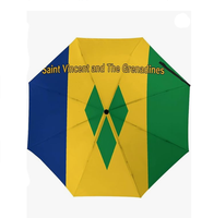 Parapluie drapeau de Saint-Vincent-et-les-Grenadines, parapluie imperméable pour l'extérieur avec bouton d'ouverture et de fermeture automatiques, revêtement anti-UV